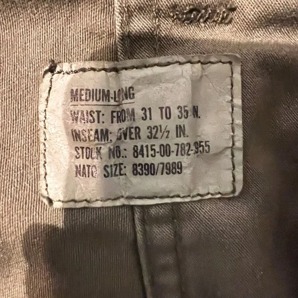 Military pant Cold Weather Field Trousers DLA100-90-M-CA02 vintage gibraltar P.R